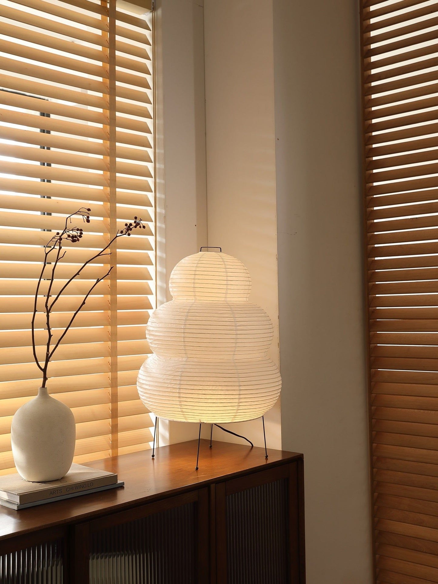 Akari Paper Table Lamp | Mulberry Rice Paper & Metal | 26cm, 30cm, 40cm Sizes