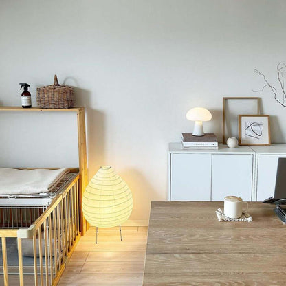 Rice Paper Lantern Table Lamp | Premium Rice Paper & Metal | 42cm Diameter