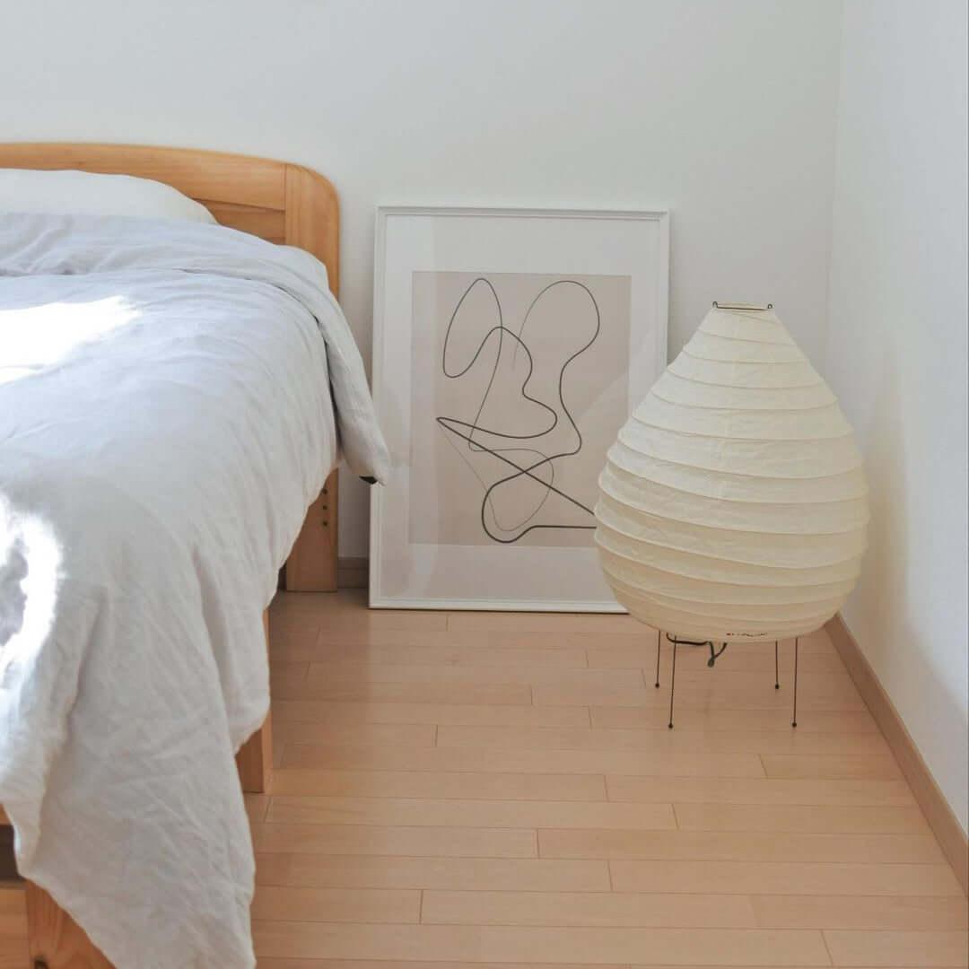 Rice Paper Lantern Table Lamp | Premium Rice Paper & Metal | 42cm Diameter