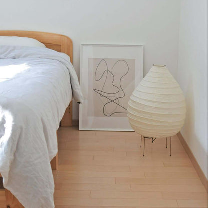 Rice Paper Lantern Table Lamp | Premium Rice Paper & Metal | 42cm Diameter