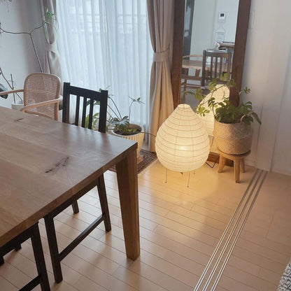 Rice Paper Lantern Table Lamp | Premium Rice Paper & Metal | 42cm Diameter