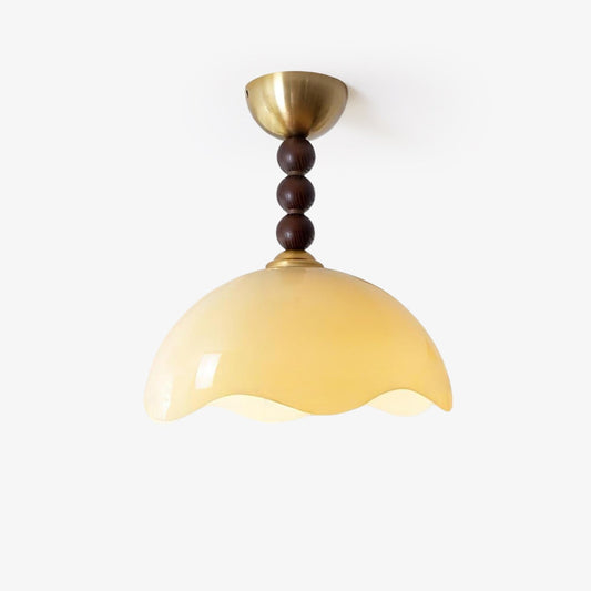 Coral Crest Ceiling Lamp | Metal & Glass | Walnut & Gold