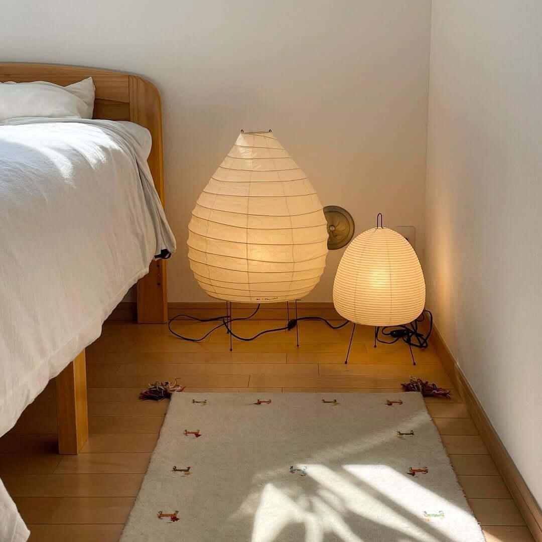 Rice Paper Lantern Table Lamp | Premium Rice Paper & Metal | 42cm Diameter
