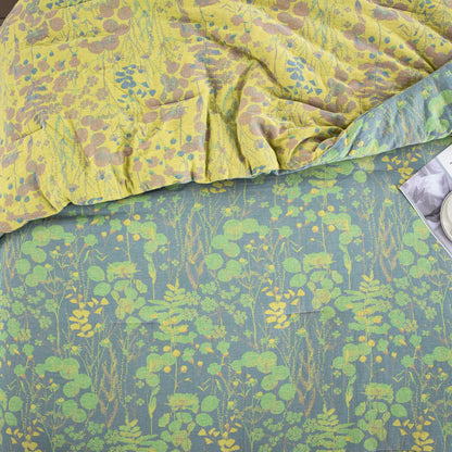 Cotton Gauze Bedding Set | Organic Cotton with Jacquard Weave | Includes Quilt & 2 Pillowcases
