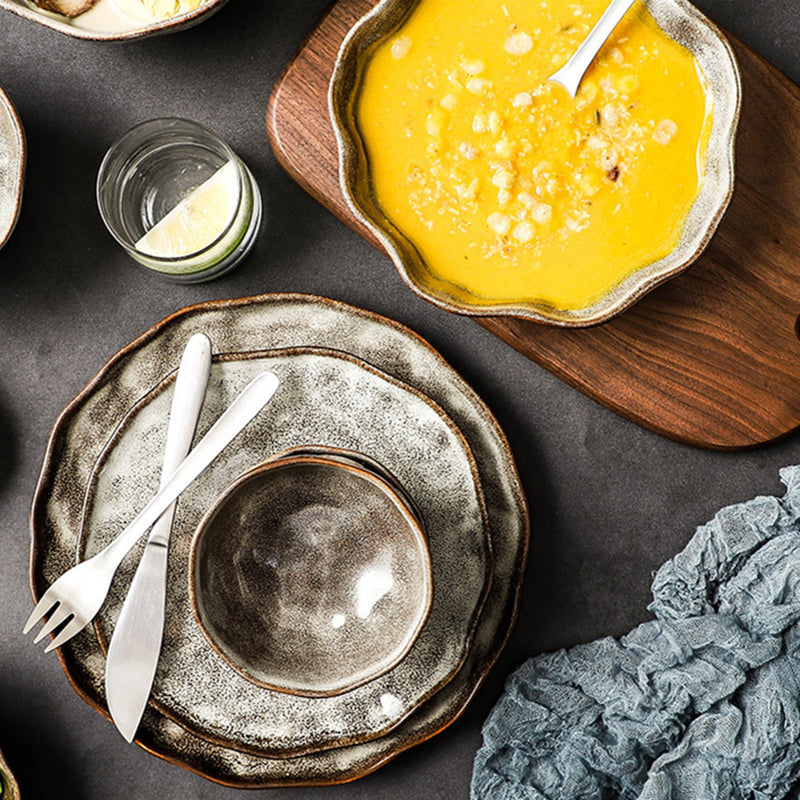 Oma Stoneware Dinnerware Set | Glossy Glaze | 4, 6, or 8 Person Options