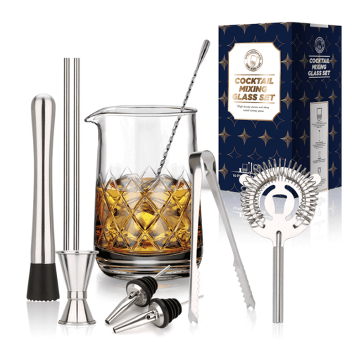 10pcs Crystal Cocktail Mixing Glass Set