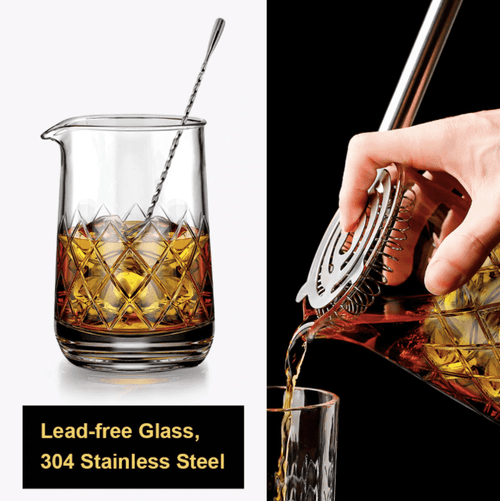 10pcs Crystal Cocktail Mixing Glass Set