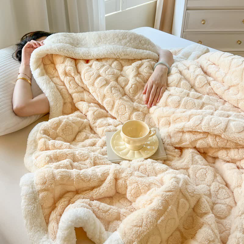 Love Print Sherpa Fleece Blanket | Premium Softness | Full & Queen Sizes