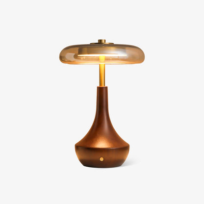 Elliot Table Lamp | Amber Glass Shade | Walnut Base