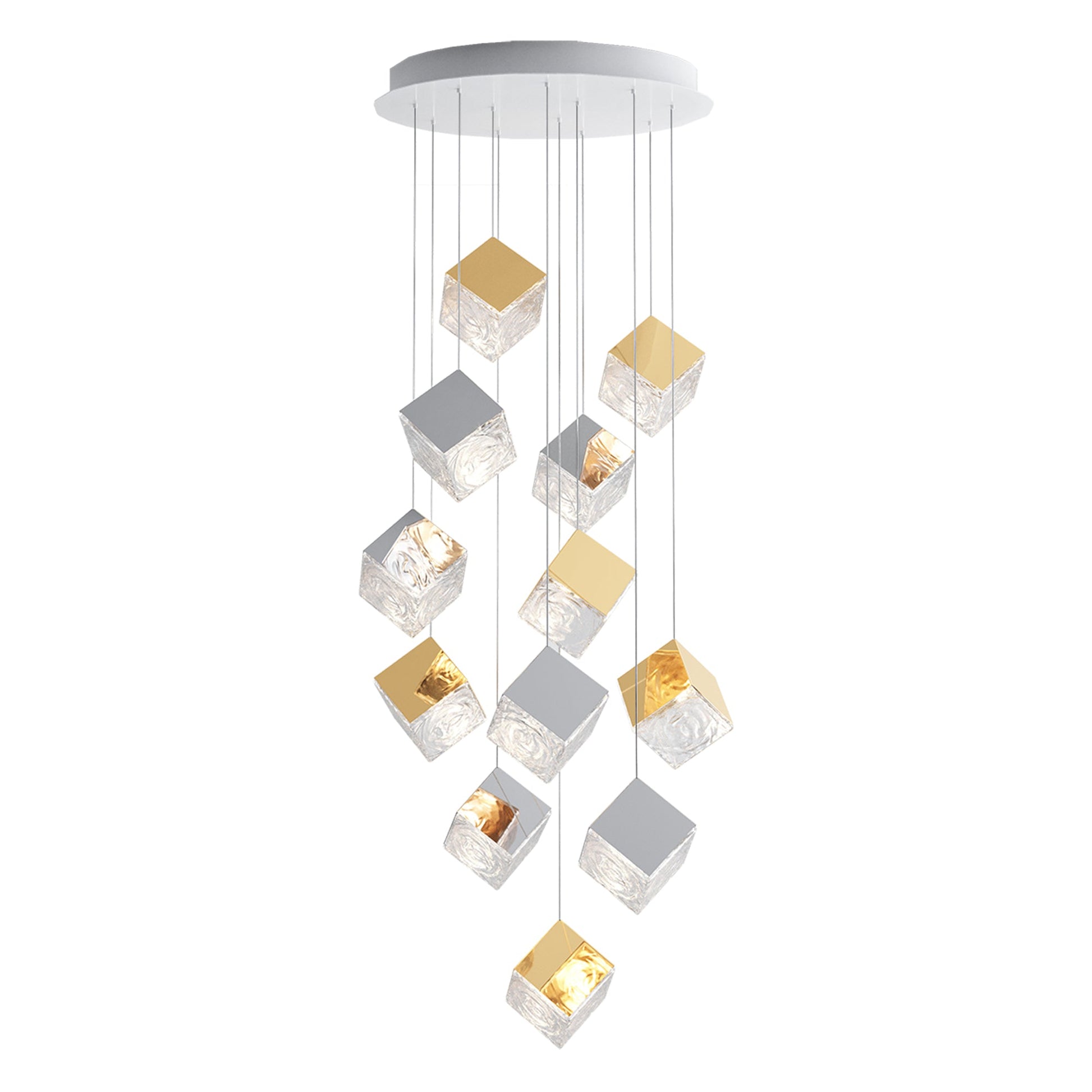 Square Art Glass Chandelier