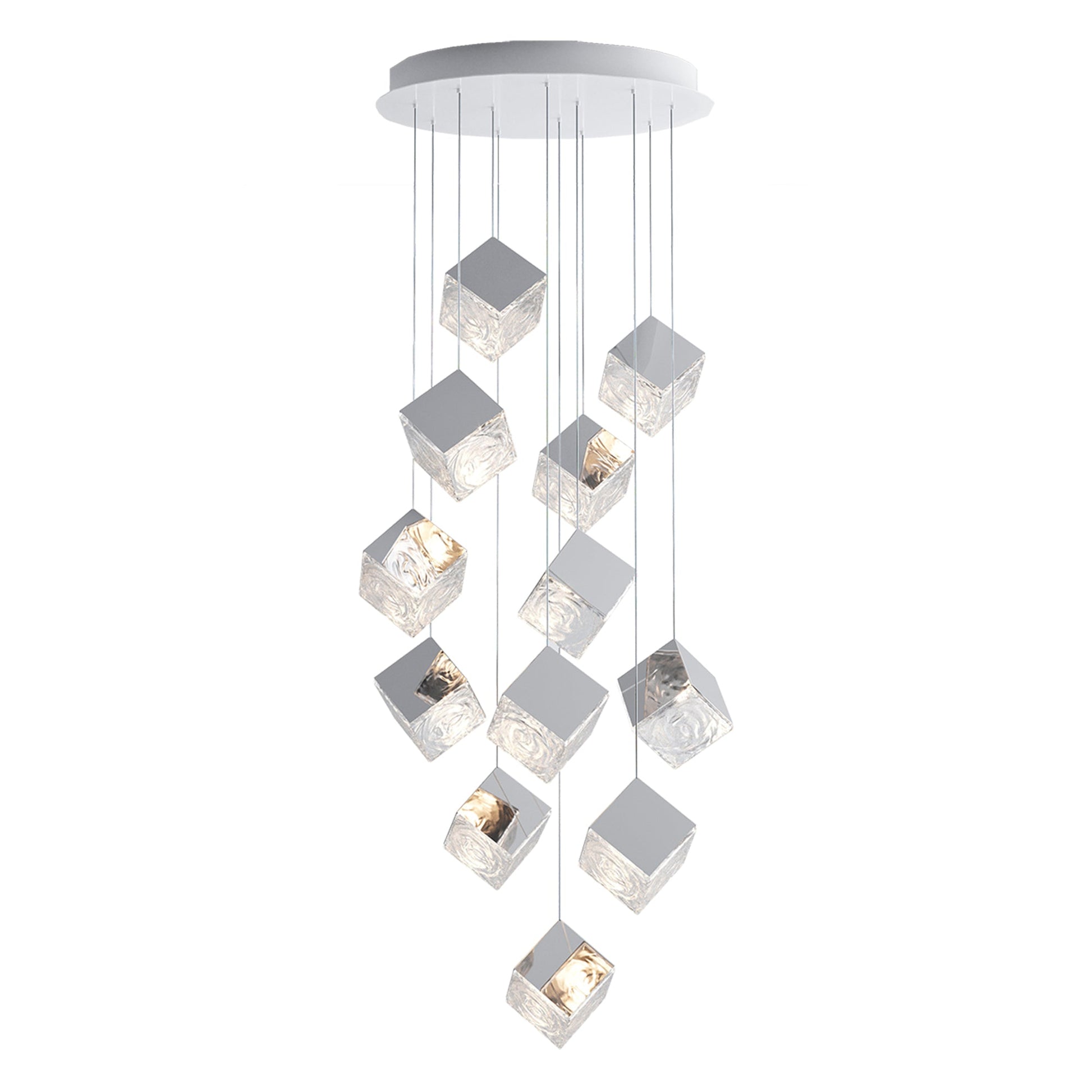 Square Art Glass Chandelier