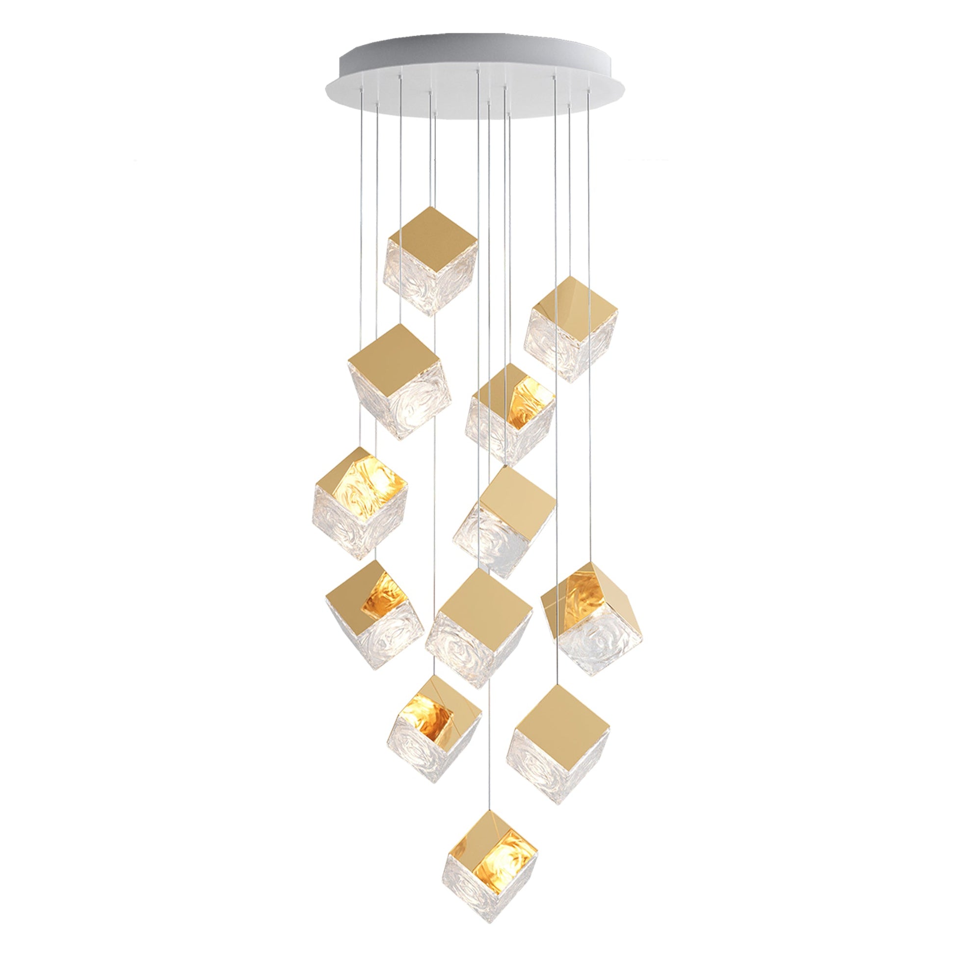Square Art Glass Chandelier