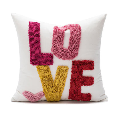 Valentine's Day Pillow Cover | Embroidered Polycotton | 18" x 18"