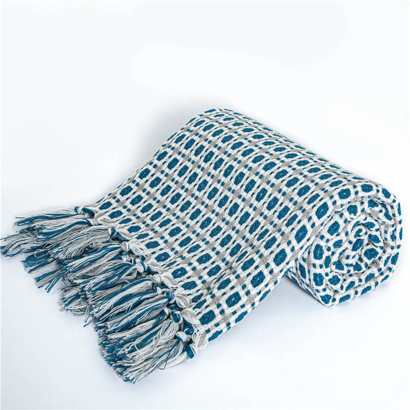 Sofa Blanket | Breathable Acrylic Fiber | Elegant Tassels