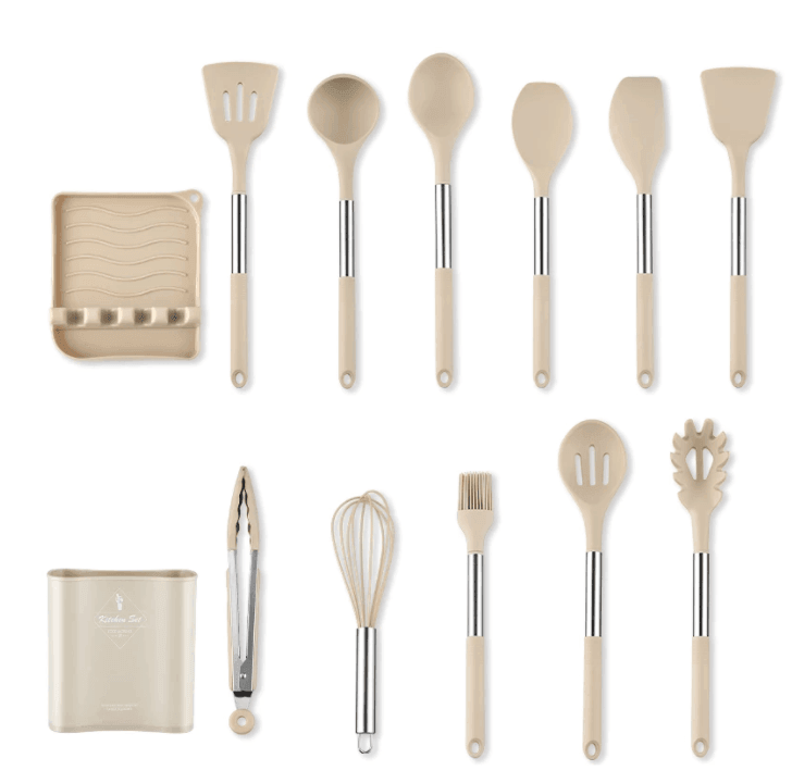 Silicone Utensils Set | Stainless Steel & Silicone | 13pcs