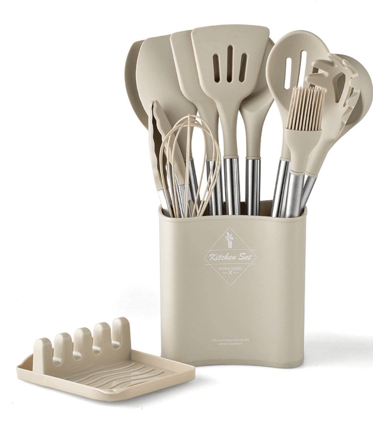 Silicone Utensils Set | Stainless Steel & Silicone | 13pcs