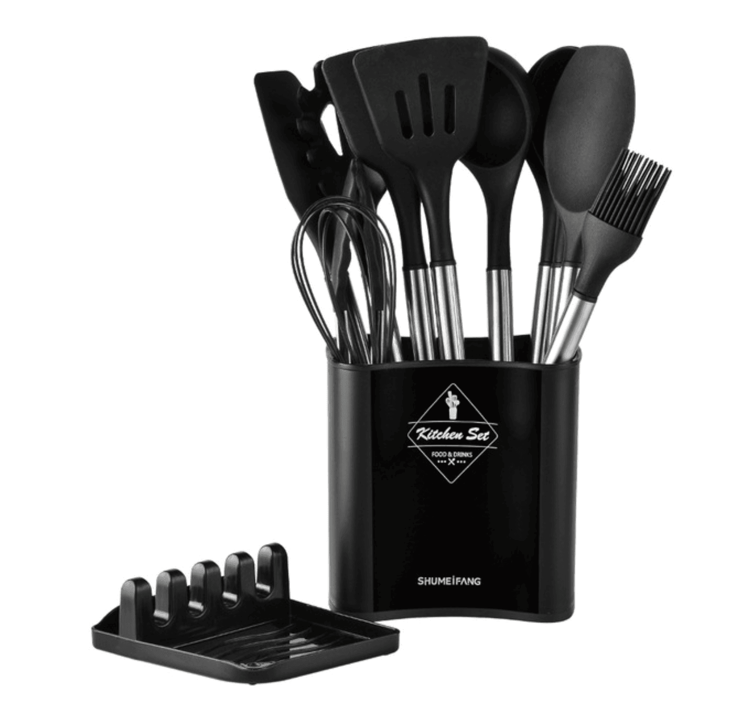 Silicone Utensils Set | Stainless Steel & Silicone | 13pcs