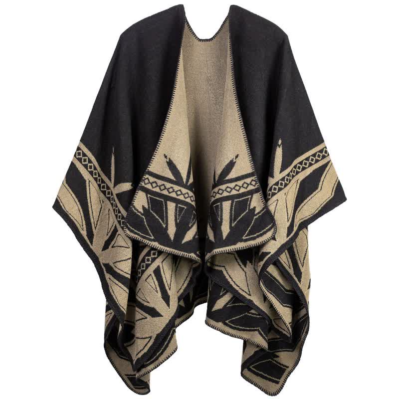 Acrylic Shawl Cape | Ultra-Soft Fabric | Retro Pattern