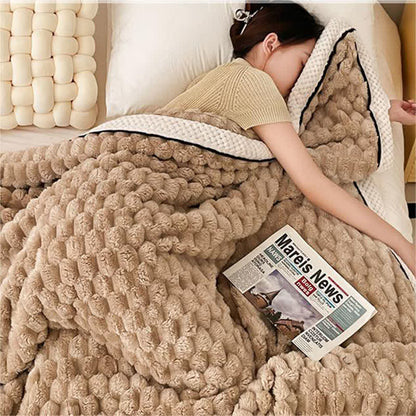 Thick Coral Fleece Throw Blanket | Reversible Polyester | Full/Queen Size