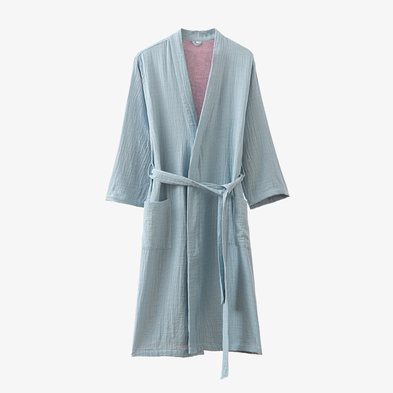 Cotton Gauze Bathrobe | Luxurious Softness | Solid Color