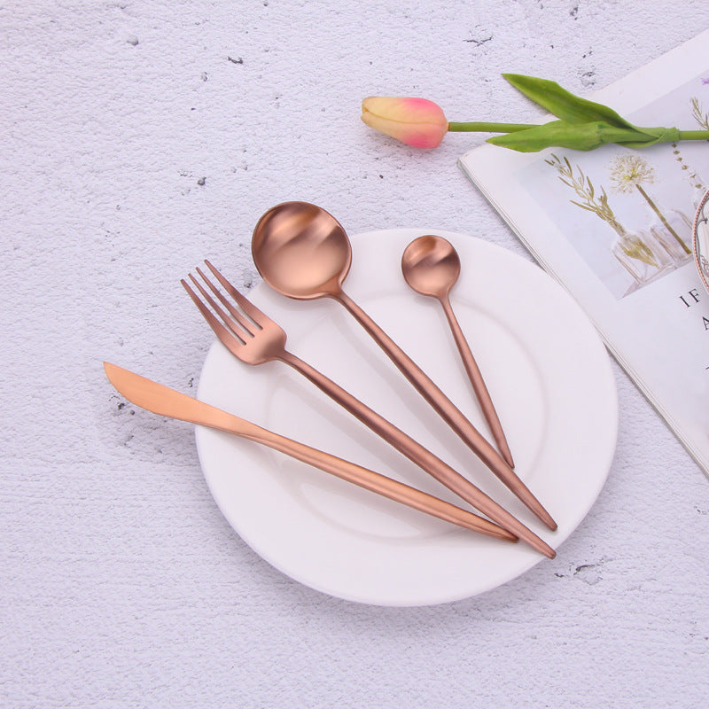 Maison Cutlery Set | Rose Gold Stainless Steel | 16/24/48-Piece