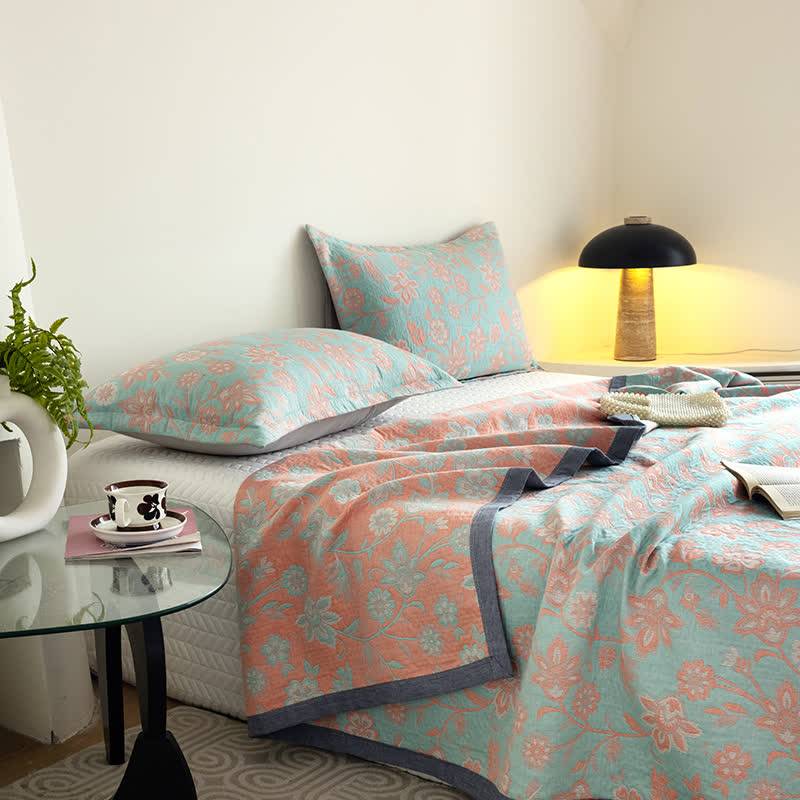 Cotton Gauze Summer Quilt | 100% Organic Cotton | Queen Size with Optional Pillowcases