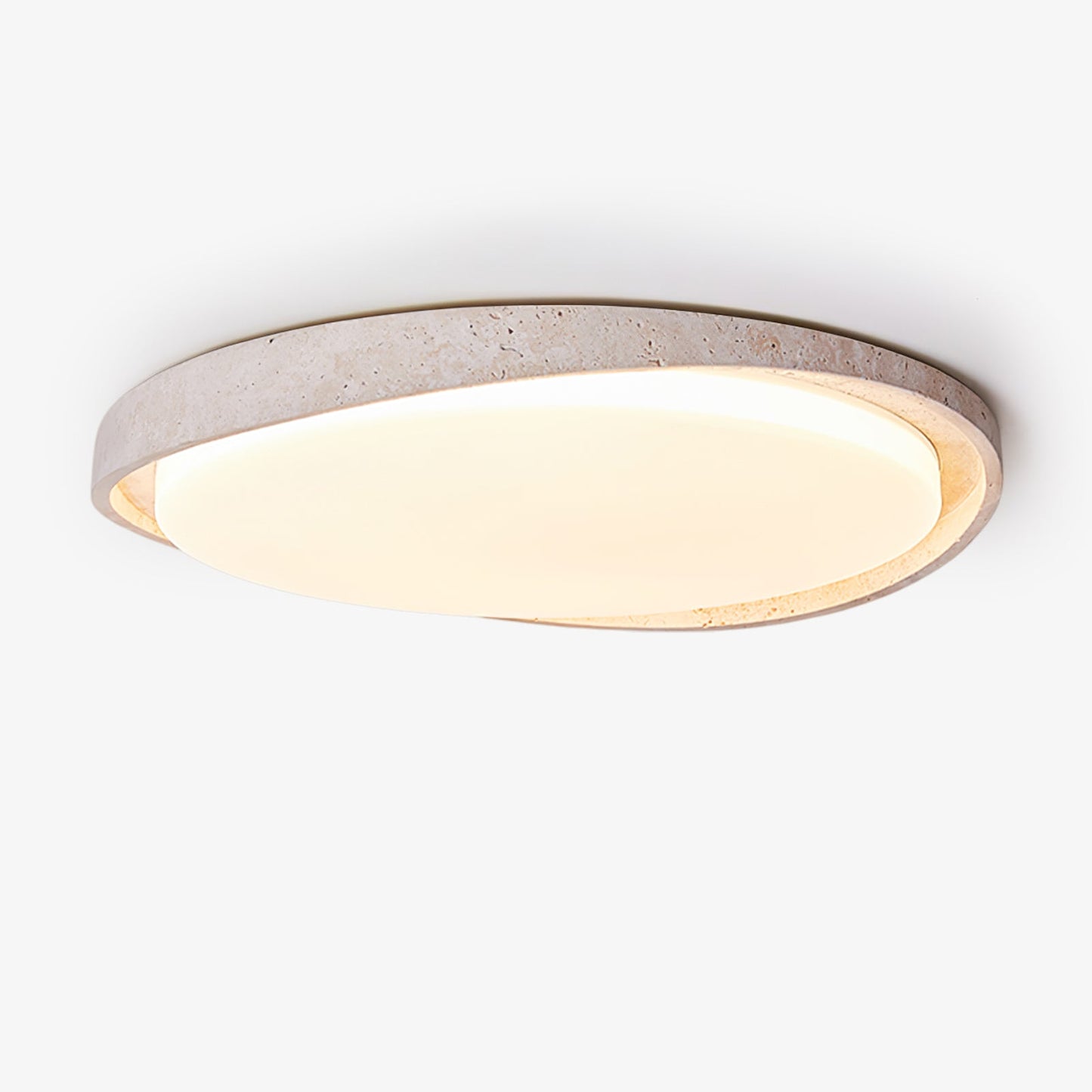 Lumen Arc Ceiling Light | Yellow Travertine | White