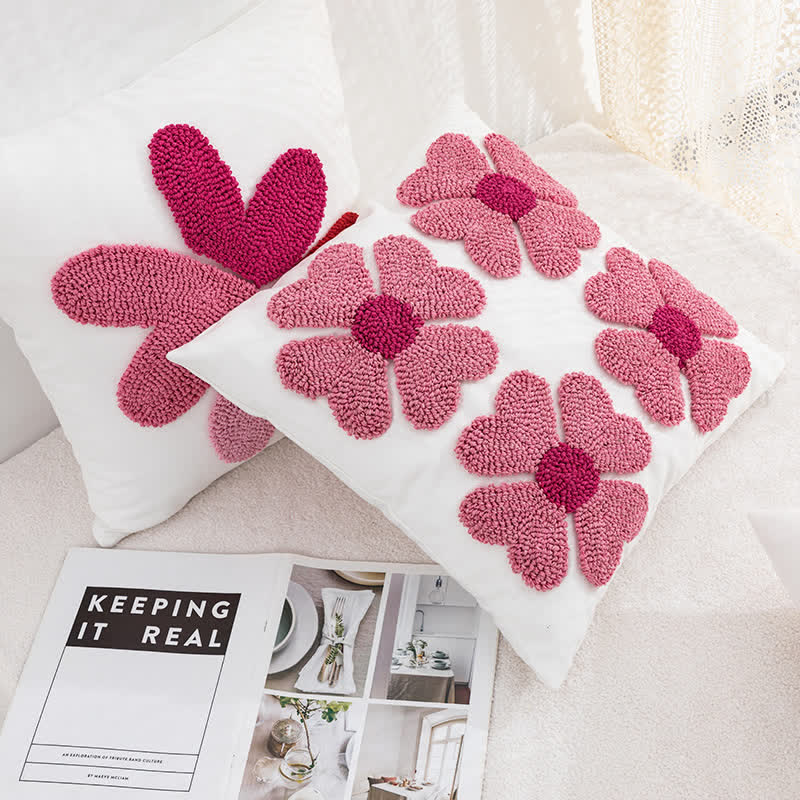 Valentine's Day Pillow Cover | Embroidered Polycotton | 18" x 18"
