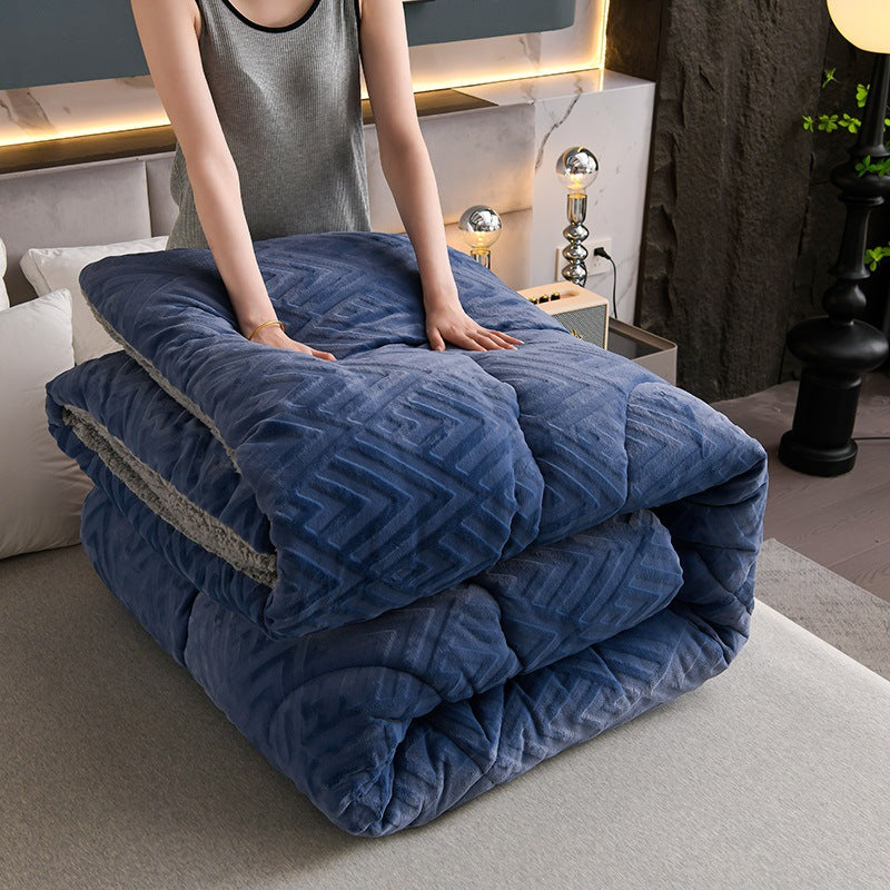 Thick Sherpa Winter Blanket | Soft Polyester with Quilt Core | Available in Twin, Full, Queen, King