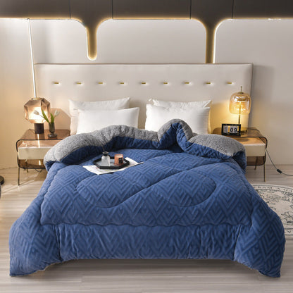 Thick Sherpa Winter Blanket | Soft Polyester with Quilt Core | Available in Twin, Full, Queen, King