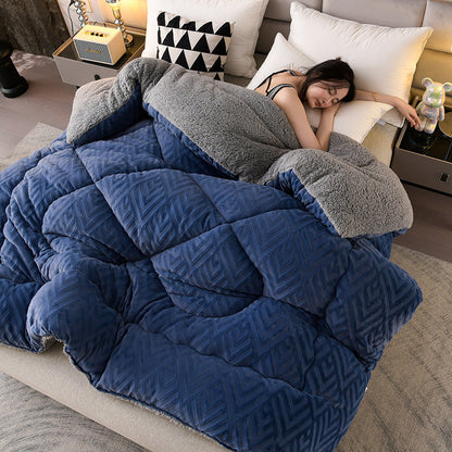 Thick Sherpa Winter Blanket | Soft Polyester with Quilt Core | Available in Twin, Full, Queen, King