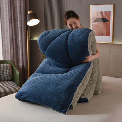 Thick Sherpa Winter Blanket | Soft Polyester with Quilt Core | Available in Twin, Full, Queen, King