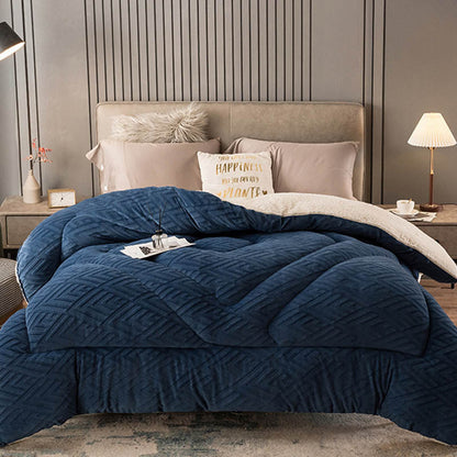 Thick Sherpa Winter Blanket | Soft Polyester with Quilt Core | Available in Twin, Full, Queen, King