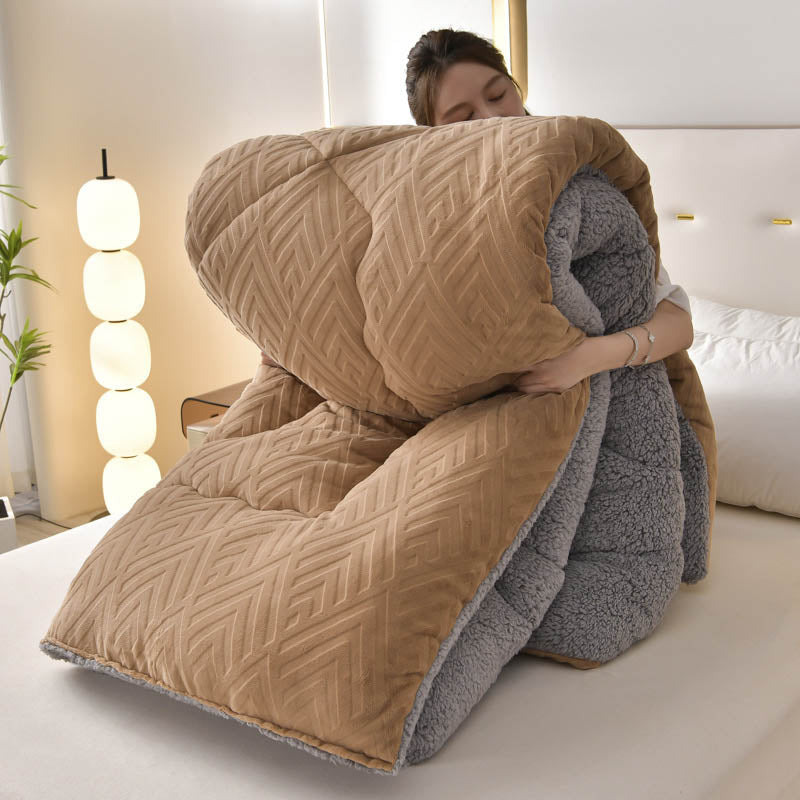 Thick Sherpa Winter Blanket | Soft Polyester with Quilt Core | Available in Twin, Full, Queen, King