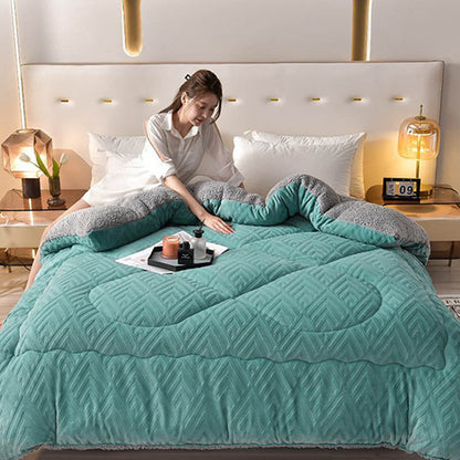 Thick Sherpa Winter Blanket | Soft Polyester with Quilt Core | Available in Twin, Full, Queen, King