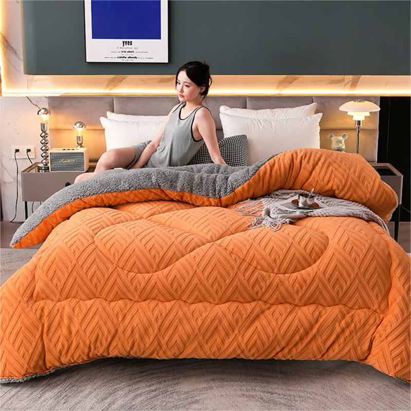 Thick Sherpa Winter Blanket | Soft Polyester with Quilt Core | Available in Twin, Full, Queen, King