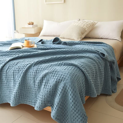 Organic Cotton Waffle Quilt | Eco-Friendly & Moisture Absorbent | Full/Queen Size