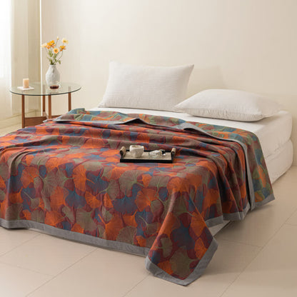 Ginkgo Leaf Quilt | 100% Organic Cotton Gauze | Full, Queen, Cal King, King Sizes