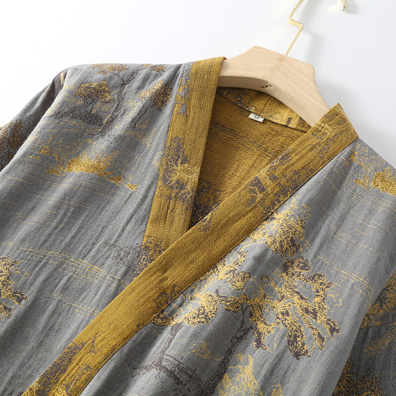 Kimono Bathrobe | Pure Cotton | Breathable Gauze Texture