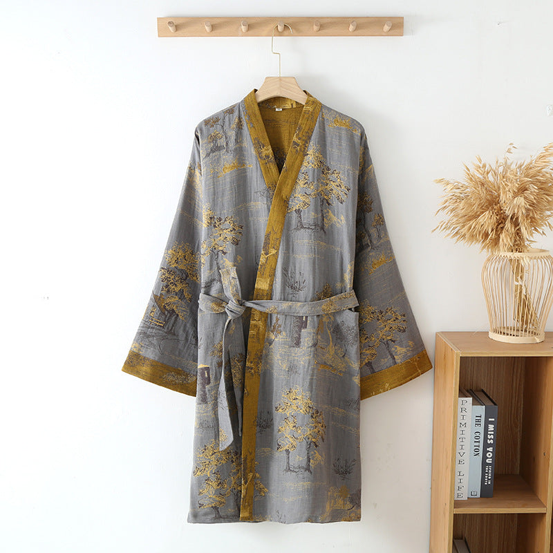 Kimono Bathrobe | Pure Cotton | Breathable Gauze Texture