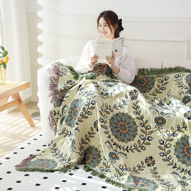 Floral Reversible Quilt | 100% Organic Cotton | Full/Queen Size