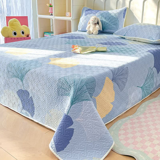 Pure Cotton Ginkgo Leaf Coverlet | Eco-Friendly Organic Cotton | Available in Full, Queen, King Sizes