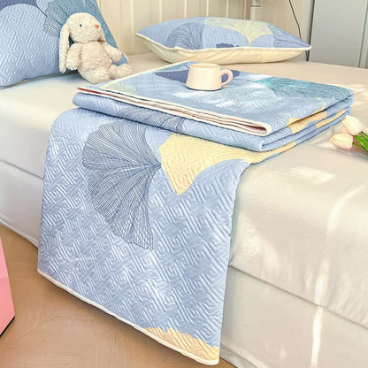 Pure Cotton Ginkgo Leaf Coverlet | Eco-Friendly Organic Cotton | Available in Full, Queen, King Sizes