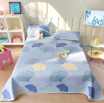 Pure Cotton Ginkgo Leaf Coverlet | Eco-Friendly Organic Cotton | Available in Full, Queen, King Sizes