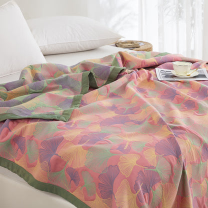 Ginkgo Leaf Quilt | 100% Organic Cotton Gauze | Full, Queen, Cal King, King Sizes