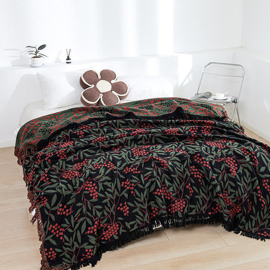 Cotton Gauze Quilt | Reversible Begonia Fruit Design | Full/Queen Size