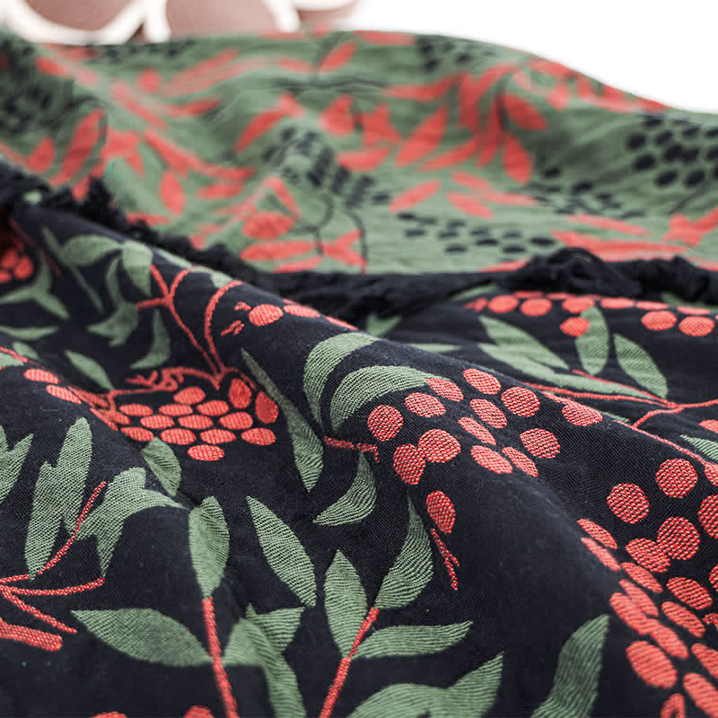 Cotton Gauze Quilt | Reversible Begonia Fruit Design | Full/Queen Size