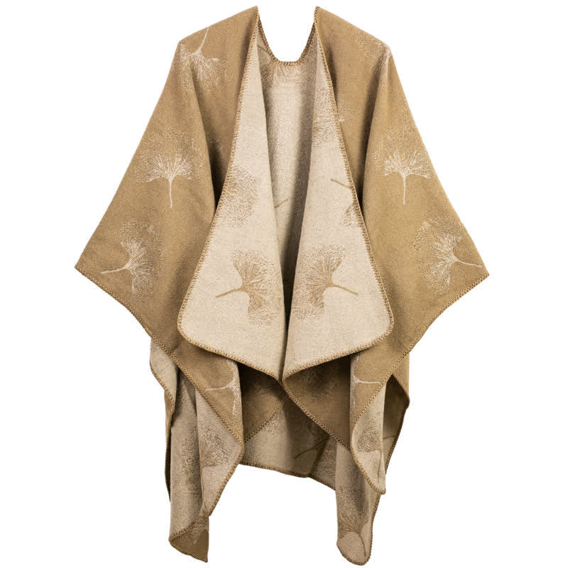 Ginkgo Leaf Travel Shawl | Soft Acrylic | 51" x 59"
