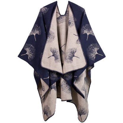 Ginkgo Leaf Travel Shawl | Soft Acrylic | 51" x 59"