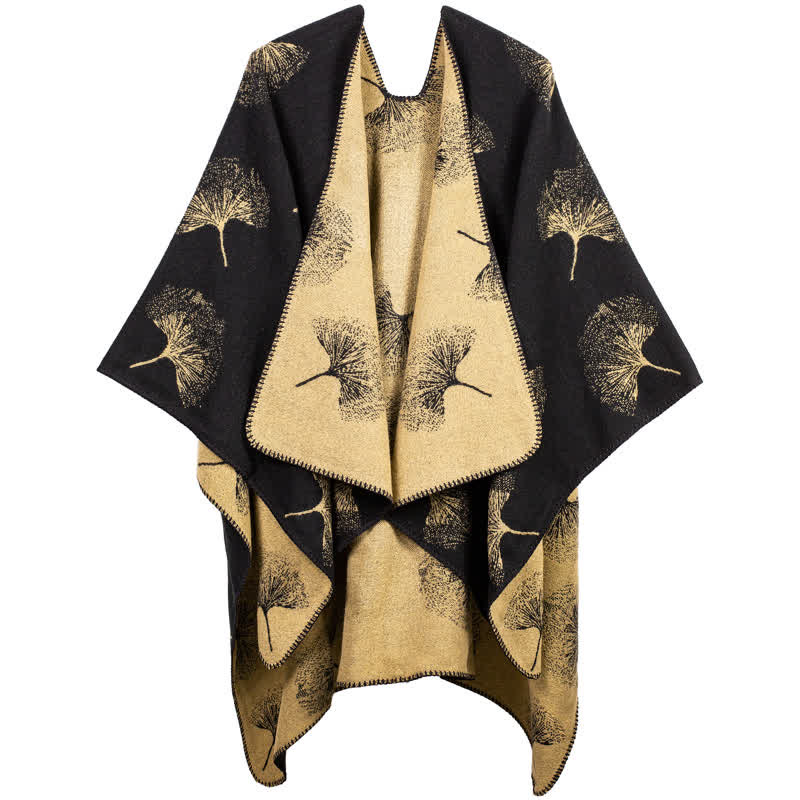 Ginkgo Leaf Travel Shawl | Soft Acrylic | 51" x 59"